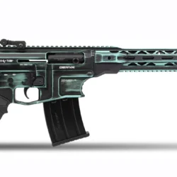 Turkuaz eskitme kaplamalı Derya MK-12 AS-113SE 12 kalibre yarı otomatik şarjörlü av tüfeği.