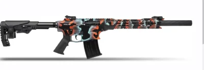 Derya MK-12 AS-151K 12 Kalibre yarı otomatik şarjörlü taktik av tüfeği renkli kamuflaj.