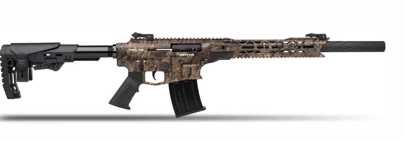 Derya Mk-12 As-161K dijital kamuflaj 12 kalibre şarjörlü yarı otomatik taktik av tüfeği.