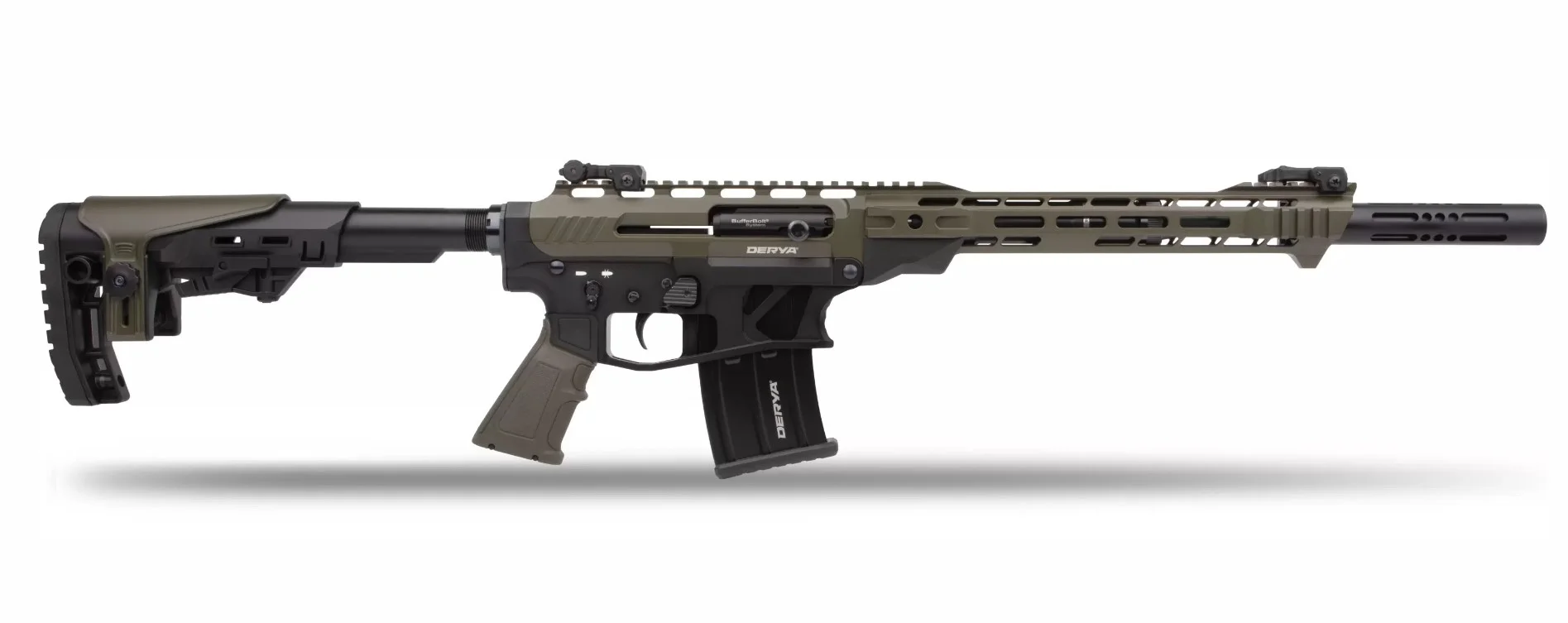 Derya MK-20 ES-203S Haki Şarjörlü Tüfek Derya MK-20 ES-203S haki siyah 20 kalibre yarı otomatik şarjörlü taktik av tüfeği.
