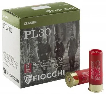 Fiocchi 30 gram 12 kalibre av fişeği, kanatlı avları için yüksek isabetli saçma.