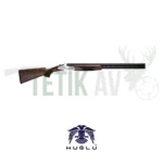 Huğlu 103 Fe GR4 12 Kalibre süperpoze av tüfeği, ceviz dipçik ve gravürlü gövde.