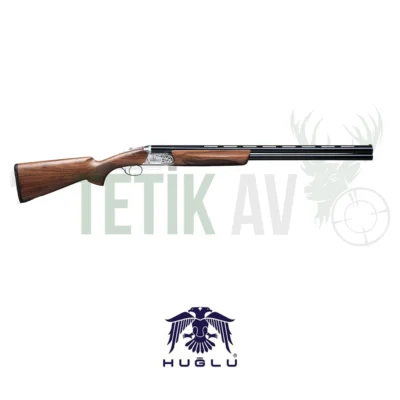 Huğlu Ventus GR1 el oyması gravürlü, 12 kalibre çelik kasa süperpoze av tüfeği.