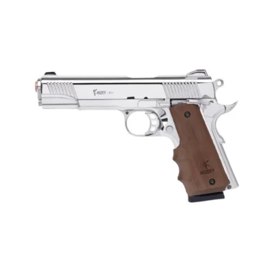 Kuzey 911 krom gövdeli ahşap kabzeli 9mm kurusıkı ses tabancası.