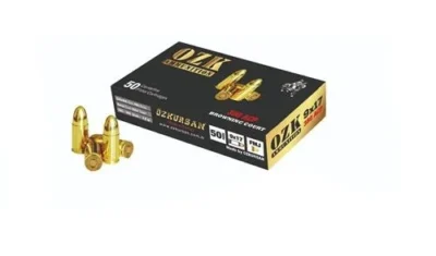Özkursan .380 Auto 9x17mm Kısa FMJ 100 Grain tabanca mermisi ve savunma mühimmatı.