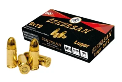 Özkursan 9x19mm Parabellum Luger FMJ 124 Grain tabanca fişeği özellikleri ve fiyatları.