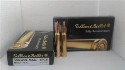 Sellier & Bellot .300 Win Mag SPCE 180 Grain yivli av fişeği.