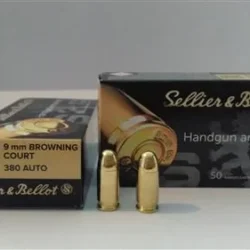 Sellier & Bellot .380 Auto 9x17mm Kısa FMJ 92 grain yüksek performanslı tabanca fişeği.