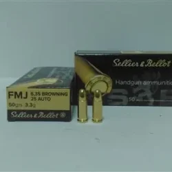 Sellier & Bellot 6.35mm 25 ACP FMJ 50 Grain tabanca fişeği