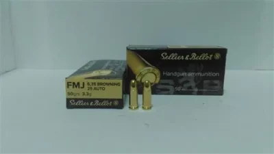 Sellier & Bellot 6.35mm 25 ACP FMJ 50 Grain tabanca fişeği