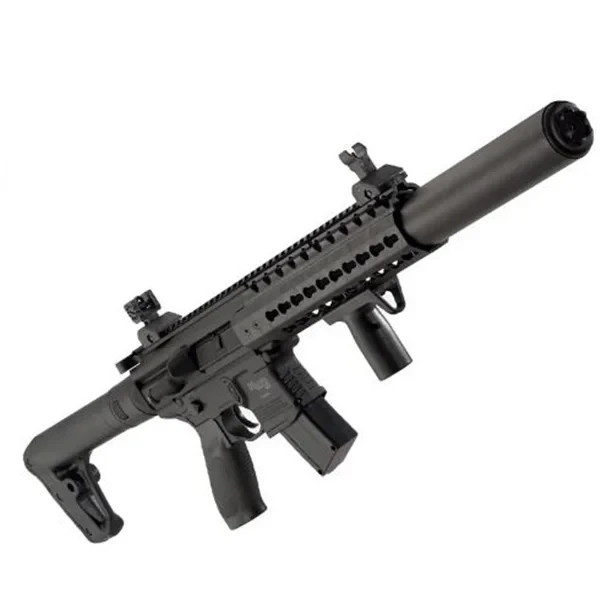 Gerçekçi atış deneyimi sunan Sig Sauer MPX Elite CO2 yarı otomatik 4.5mm havalı tüfek.