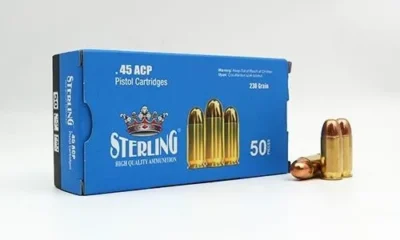 Turaç Sterling 45 ACP FMJ 230 Grain tabanca fişeği ve eğitim mühimmatı.