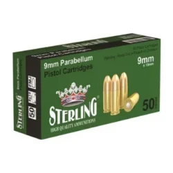 Turaç Sterling 9x19mm Parabellum 124 Grain FMJ tabanca fişeği ve poligon mermisi.