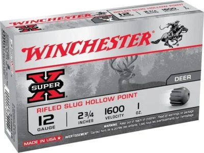 Winchester 12 kalibre hollow point tek kurşun domuz avı fişeği.