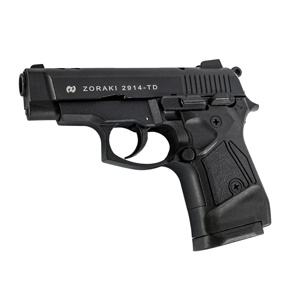 Zoraki 2914 9mm Kurusıkı Tabanca Zoraki 2914 9mm kurusıkı ses tabancası, 14+1 kapasiteli kompakt ve dayanıklı tasarım.