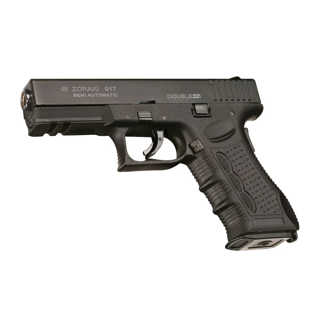 Zoraki 917 9mm Kurusıkı Tabanca Zoraki 917 9mm yarı otomatik kurusıkı ses tabancası, polimer gövdeli.