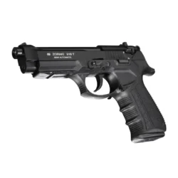 Zoraki 918 9mm yarı otomatik kurusıkı ses tabancası, polimer gövdeli taktik model.