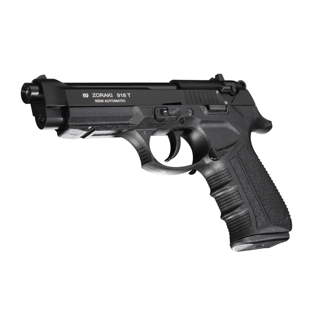 Zoraki 918 9mm Kurusıkı Tabanca Zoraki 918 9mm yarı otomatik kurusıkı ses tabancası, polimer gövdeli taktik model.
