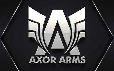 Axor Arms'ın resmi marka logosu: Yüksek performanslı ateşli silahlar ve av tüfekleri üreticisi.
