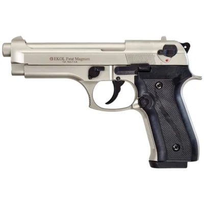 Ekol Aras Compact 9mm yarı otomatik kurusıkı ses tabancası, dayanıklı saten kaplama.