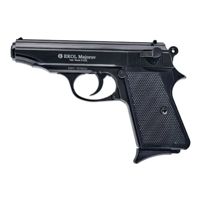 Ekol Majarov 9mm kurusıkı ses tabancası, taktik tasarımlı mat siyah modeli.