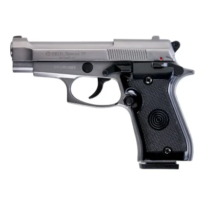 Füme renkli Ekol Special 99 Classic 9mm yarı otomatik kurusıkı ses tabancası.
