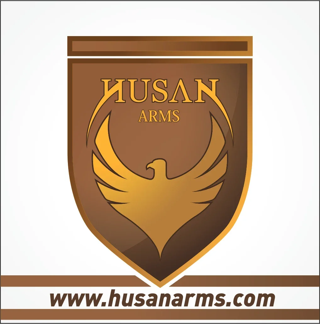 Husan Arms resmi logosu - üstün kaliteli ateşli silah ve av tüfeği ürünleri.